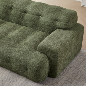 English Elm [video]87.4-inch Cloud Series Chenille Three-seater Sofa with Tufted Square Arms for Living Rooms Green W3505P383949