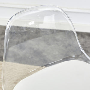 English Elm Modern PU Bar Stools Set of 2 — 360° Swivel, Height Adjustable, Waterproof Leather, Ergonomic White Finish W1151P200322