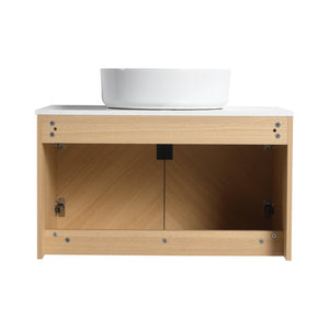 English Elm 30" Elegant Wall-Mounted Bathroom Vanity With Ceramic Sink & Soft-Close Doors For Modern Spaces W999S00443