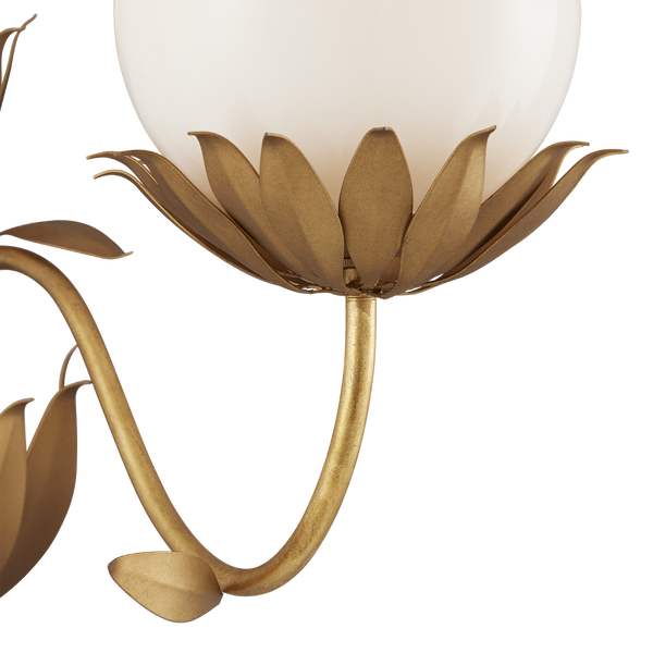 Mirasole Gold Wall Sconce - Nostalgic Ice Cream Parlor Design with Elegant Gold Leaf Finish