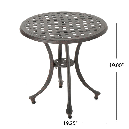 English Elm Christopher Knight Home® - Outdoor 19" Cast Aluminum Side Table - Stylish, Durable, Weather-Resistant Accent For Your Patio N773P348299B