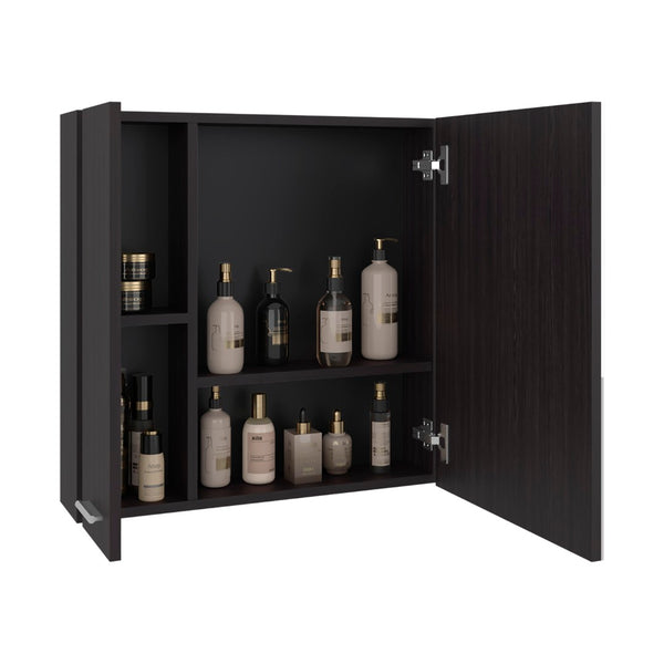 English Elm Sines Wall Mounted Mirrored Medicine Cabinet Four Shelf Humidity Resistant Bathroom Storage B200P484462