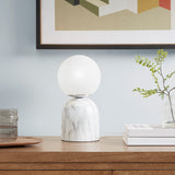 Nelia Modern/Contemporary Frosted Glass Globe Resin Table Lamp