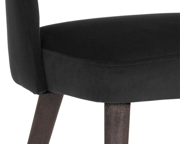 Sunpan MONAE Barrel-Back Dining Chair in Abbington Black - Vintage Charm Meets Modern Comfort & Style 107439