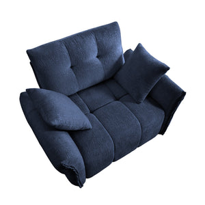 English Elm 47" Ergonomic Single Seater Sofa with Chenille Upholstery, High-Resilience Cushions & Modern Flair Blue W714S01143