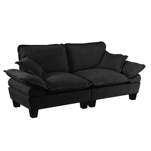 English Elm Chenille Upholstered Two Seat Modular Sofa with Sculpted Arms for Compact Living W3163P419257