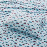 True North by Sleep Philosophy Cozy Flannel Casual Printed Sheet Set TN20-0470 Blue Cars