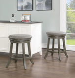 OSP Home Furnishings Round Backless Swivel Stool 2 Pack Dove / Antique Grey