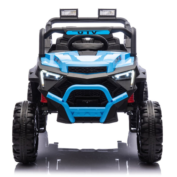 English Elm 24v 400w Kids Electric Utv Ride on with Remote Bluetooth Led Suspension Cockpit Blue W1578P284296