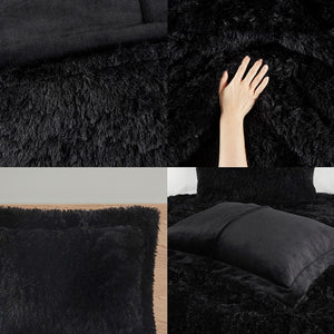 English Elm Twin/Twin Shaggy Long Fur Comforter Mini Set - Plush Faux Fur Cozy Bedding, Fluffy Warm Twin XL Finish B03595933