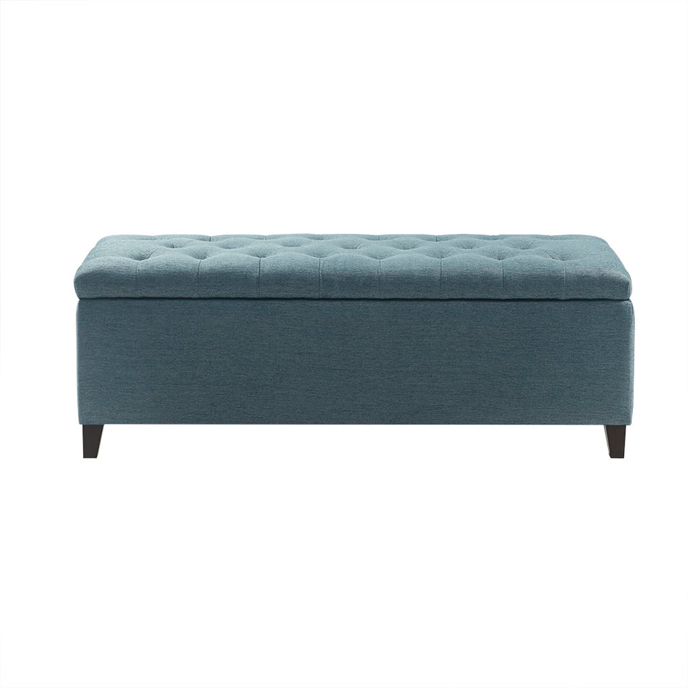 JLA Home Madison Park - Tufted Upholstered Storage Bench with Button-Tufted Padded Lid, Solid Wood Legs & Quiet Spring Hinges FUR105-0041