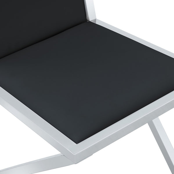 English Elm Table and Chair Set Tempered Glass Top with Silver Metal Legs Modern Luxury Dining for Four Black+Silver,Transparent W1151S04786