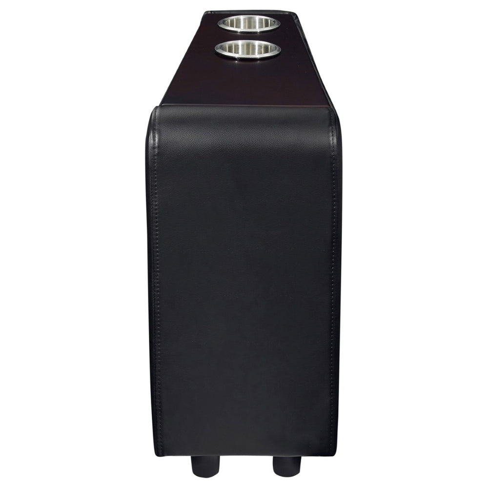 English Elm Warren Black Upholstered 4-Seater Reclining Home Theater Set With Wedge Console For Ultimate Comfort B062S00959-GIGA