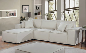 English Elm Hector Linen Sectional Sofa with Reversible Chaise and Pocket Coil Spring Support B2749S00076