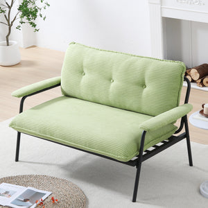 English Elm The 53-inch sofa with durable metal frame and sponge cushions, space-saving American-style comfort for studio living Green W3371P309475