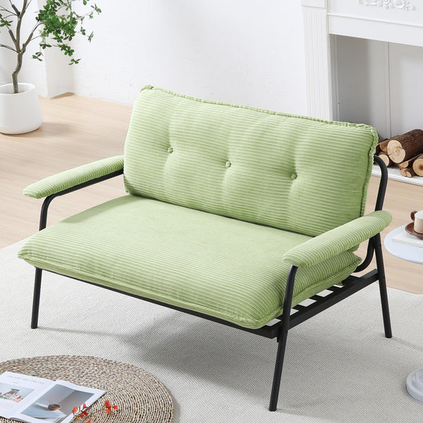 English Elm The 53-inch sofa with durable metal frame and sponge cushions, space-saving American-style comfort for studio living Green W3371P309475