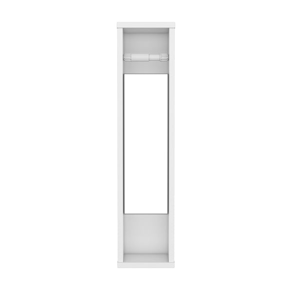 English Elm Bali Slim 28" Toilet Paper Organizer with Six-Roll Compartments and Top Shelf for Small Baths White 29.2 L x 7.1 W x 3.2 H B070P234350