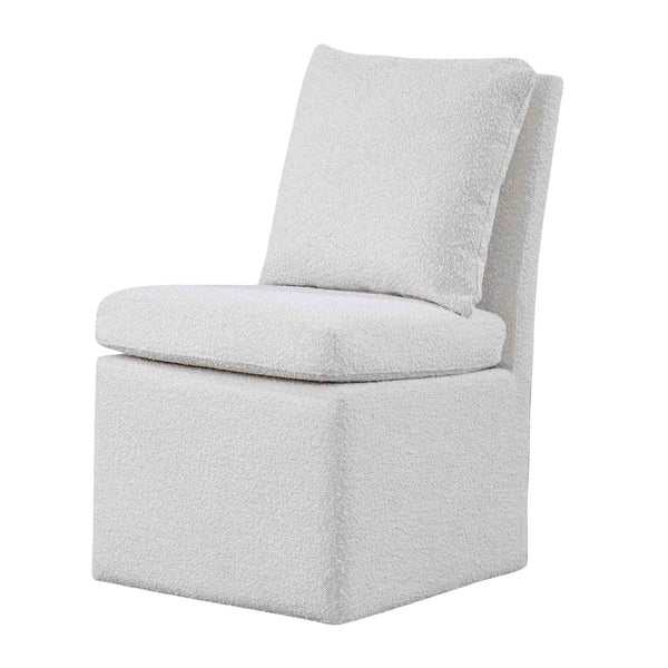 English Elm Contemporary Northall Arm Chair with Sleek Upholstery and Minimalist Profile for Modern Dining Spaces White 28 L x 22 W x 37 H B2741P406962