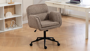 English Elm Stylish Barrel Swivel Accent Chair Upholstered Seat with Storage for Vanity or Dining W3248P424652