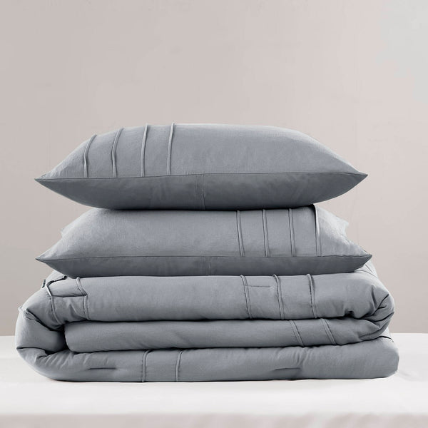 English Elm 2-piece Pintuck Pleated Microfiber Comforter Set Hotel Inspired Soft Twin Bedding B035P463226