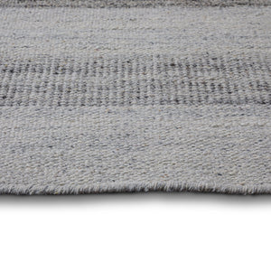English Elm Hodges Handwoven 6x9 Area Rug Ivory & Grey Geometric Stripes Durable Wool-Cotton Blend Indoor B136P188389
