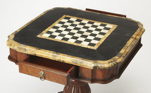 Butler Specialty Carlyle Square Game Table With Fossil Stone Top And Reversible Chess/Backgammon Board, Stylish Design Multi,Color Resin,Fossil Stone Veneer 506070-butler