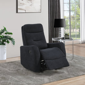English Elm Paterson Microsuede Velvet Rocker Recliner Plush Swivel Chair for Living Room Black B078P497895