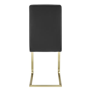 EuroStyle Cinzia Leatherette Dining Side Chairs with Brushed Gold Steel Base Set of 2 05090BLKMBG
