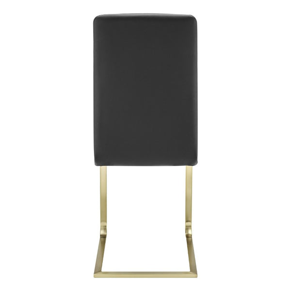 EuroStyle Cinzia Leatherette Dining Side Chairs with Brushed Gold Steel Base Set of 2 05090BLKMBG
