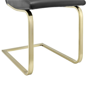 EuroStyle Cinzia Leatherette Dining Side Chairs with Brushed Gold Steel Base Set of 2 05090BLKMBG