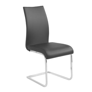 Epifania Elegant Black Dining Chair Set of 2 with Chrome Legs - Stylish Comfort for Home & Office