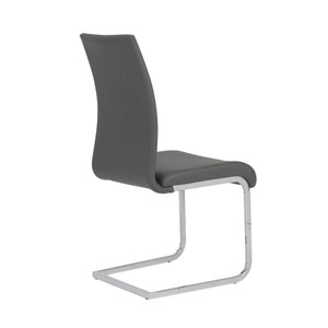 EuroStyle Epifania Set of 4 Leatherette Dining Chairs with Sleek Cantilever Chrome Steel Base Gray/Chrome 05093GRY