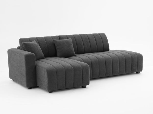 English Elm Jessica Lamb Wool Left-Facing Sectional Sofa With Chaise: Luxurious Comfort & Timeless Style! B102S00071
