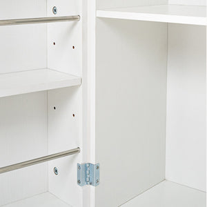 English Elm 72" Fluted Kitchen Pantry Cabinet with Anti-Tilt Stabilizers, Triple-Fold Hinges, Spice Door Racks and Deep Storage White W2917P294978