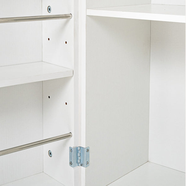 English Elm 72" Fluted Kitchen Pantry Cabinet with Anti-Tilt Stabilizers, Triple-Fold Hinges, Spice Door Racks and Deep Storage White W2917P294978