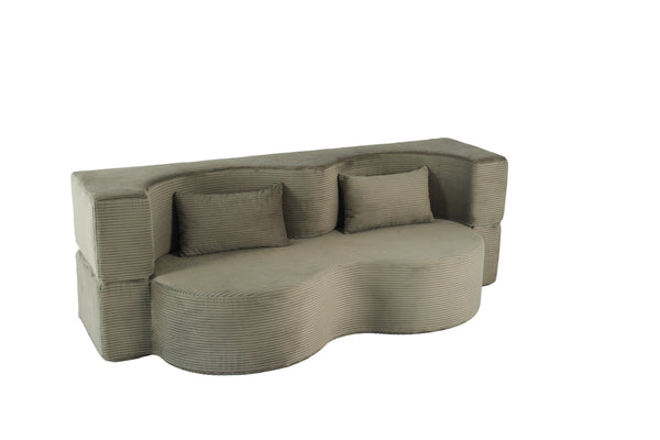 English Elm 2-In-1 Foldable Sofa Bed - Versatile Memory Foam Convertible Couch & Comfy Bed With 2 Pillows W3422P369306