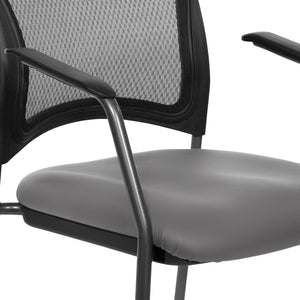 OSP Home Furnishings Progrid Mesh Back Stackable Chair with Titanium Frame for Conference Rooms Stratus 86710R-R103