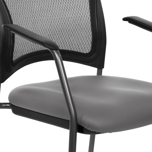OSP Home Furnishings Progrid Mesh Back Stackable Chair with Titanium Frame for Conference Rooms Stratus 86710R-R103