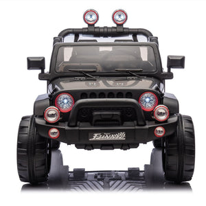 English Elm 24v Kids Electric Ride on Car with Parental Remote Rear Suspension and Bluetooth Audio Black W1578P228743