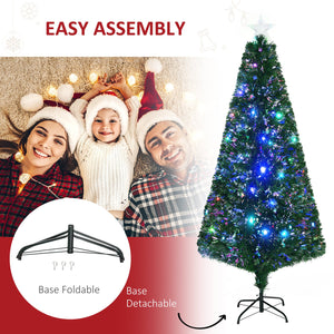 English Elm Homcom 6' Douglas Fir Pre-Lit Christmas Tree With 24 Led Lights & Realistic Branches For Holidays W2225P229734