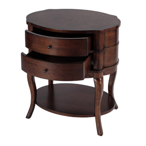 Butler Specialty Jarvis 2-drawer Oval Wood Side Table With Open Shelf - Elegant Cherry Finish For Any Décor Medium Brown Mdf,Poplar Hardwood Solids,Cherry Veneer 515040-butler