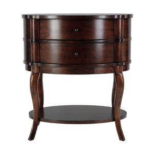 Butler Specialty Jarvis 2-drawer Oval Wood Side Table With Open Shelf - Elegant Cherry Finish For Any Décor Medium Brown Mdf,Poplar Hardwood Solids,Cherry Veneer 515040-butler