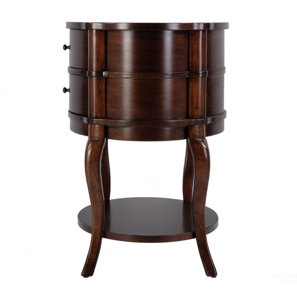 Butler Specialty Jarvis 2-drawer Oval Wood Side Table With Open Shelf - Elegant Cherry Finish For Any Décor Medium Brown Mdf,Poplar Hardwood Solids,Cherry Veneer 515040-butler