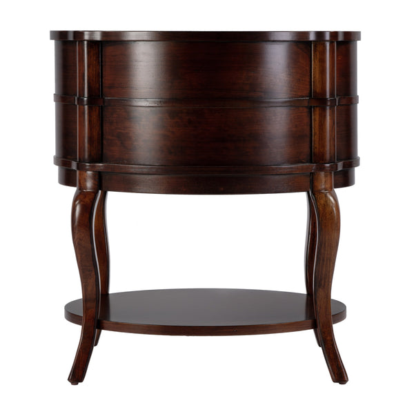 Butler Specialty Jarvis 2-drawer Oval Wood Side Table With Open Shelf - Elegant Cherry Finish For Any Décor Medium Brown Mdf,Poplar Hardwood Solids,Cherry Veneer 515040-butler