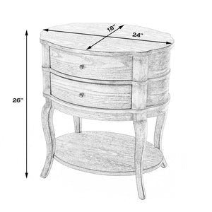 Butler Specialty Jarvis 2-drawer Oval Wood Side Table With Open Shelf - Elegant Cherry Finish For Any Décor Medium Brown Mdf,Poplar Hardwood Solids,Cherry Veneer 515040-butler
