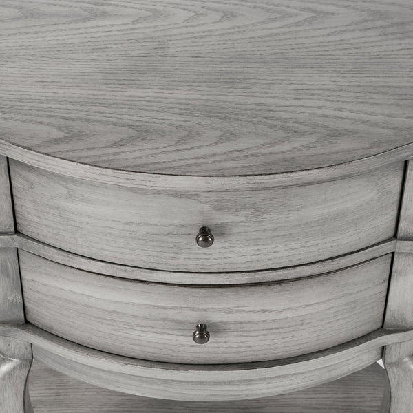 Butler Specialty Jarvis 2-drawer Oval Wood Side Table With Open Shelf - Elegant Cherry Finish For Any Décor Gray Mdf,Poplar Hardwood Solids,Cherry Veneer 515418-butler