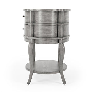 Butler Specialty Jarvis 2-drawer Oval Wood Side Table With Open Shelf - Elegant Cherry Finish For Any Décor Gray Mdf,Poplar Hardwood Solids,Cherry Veneer 515418-butler