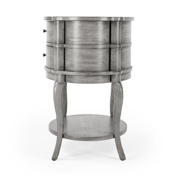 Butler Specialty Jarvis 2-drawer Oval Wood Side Table With Open Shelf - Elegant Cherry Finish For Any Décor Gray Mdf,Poplar Hardwood Solids,Cherry Veneer 515418-butler