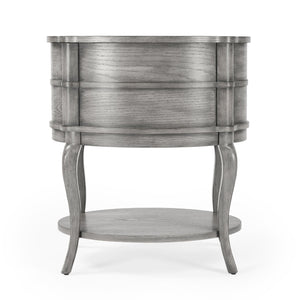 Butler Specialty Jarvis 2-drawer Oval Wood Side Table With Open Shelf - Elegant Cherry Finish For Any Décor Gray Mdf,Poplar Hardwood Solids,Cherry Veneer 515418-butler