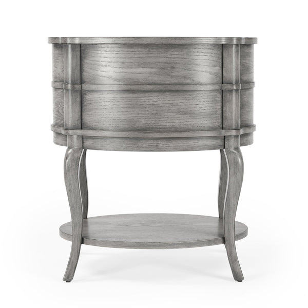 Butler Specialty Jarvis 2-drawer Oval Wood Side Table With Open Shelf - Elegant Cherry Finish For Any Décor Gray Mdf,Poplar Hardwood Solids,Cherry Veneer 515418-butler